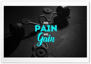 No Pain No Gain Motivational Quote Ultra HD Wallpaper for 4K UHD Widescreen Desktop, Lockscreen, Screensaver, TV, Tablet, Smartphone