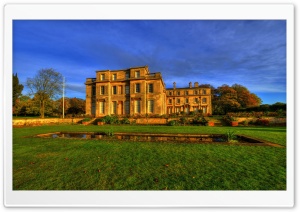 Normanby Hall, England, Grass, Pool Ultra HD Wallpaper for 4K UHD Widescreen desktop, tablet & smartphone
