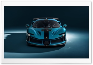 Novitec, Ferrari SF90XX, Hybrid, Supercar, Blue Car, Front View 4K UHD Wallpaper for Widescreen and UltraWide Desktop, UltraHD TV, Smartphone, Tablet