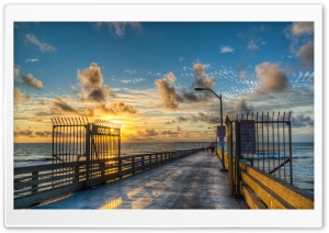 Ocean Beach Pier Ultra HD Wallpaper for 4K UHD Widescreen desktop, tablet & smartphone