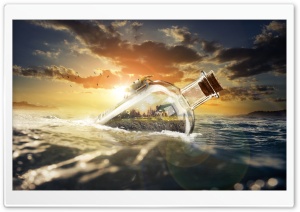 Ocean Drift Bottle Ultra HD Wallpaper for 4K UHD Widescreen desktop, tablet & smartphone
