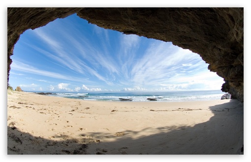 Ocean From The Cave UltraHD Wallpaper for HD 16:9 ; Widescreen 16:10 5:3 ;