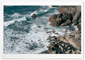 Ocean Shoreline Waves 4K UHD Wallpaper for Widescreen and UltraWide Desktop, UltraHD TV, Smartphone, Tablet