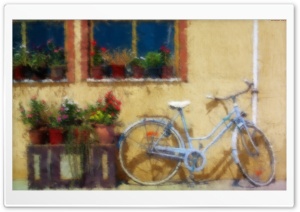 Old Bicycle Leaning Against A Wall Ultra HD Wallpaper for 4K UHD Widescreen desktop, tablet & smartphone