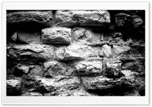 Old Brick Wall Black And White Ultra HD Wallpaper for 4K UHD Widescreen desktop, tablet & smartphone