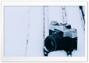 Old Camera, Snowy Bench Ultra HD Wallpaper for 4K UHD Widescreen desktop, tablet & smartphone