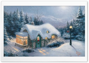 Old Christmas Painting Art Ultra HD Wallpaper for 4K UHD Widescreen desktop, tablet & smartphone