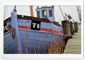 Old fishing boat in Denmark Ultra HD Wallpaper for 4K UHD Widescreen desktop, tablet & smartphone