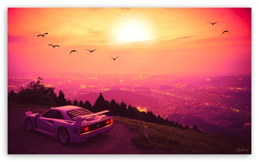 Old School Sports Car, City Overview UltraHD Wallpaper for UHD 16:9 ; HD 16:9 ; UltraWide 21:9 24:10 32:9 32:10 ; Widescreen 5:3 ; Dual 16:10 5:3 16:9 4:3 5:4 3:2 ;
