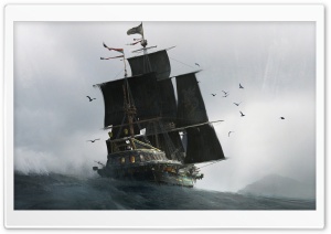 Old Ship Sailing Away Ultra HD Wallpaper for 4K UHD Widescreen desktop, tablet & smartphone