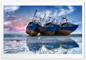 Old Ships On Coast Ultra HD Wallpaper for 4K UHD Widescreen desktop, tablet & smartphone