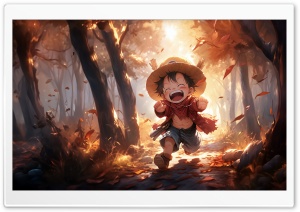 One Piece, Luffy, Chibi Art Ultra HD Wallpaper for 4K UHD Widescreen Desktop, Lockscreen, Screensaver, TV, Tablet, Smartphone