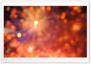 Orange Fireworks Bokeh Ultra HD Wallpaper for 4K UHD Widescreen desktop, tablet & smartphone