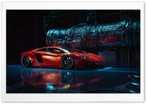 Orange Lamborghini Aventador Supercar Ultra HD Wallpaper for 4K UHD Widescreen desktop, tablet & smartphone