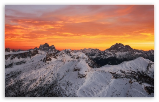 Orange Skies Above the Snowy Mountain Range UltraHD Wallpaper for UHD 16:9 ; HD 16:9 ; UltraWide 21:9 24:10 32:9 32:10 ; Widescreen 16:10 5:3 ; Fullscreen 4:3 5:4 3:2 ; Tablet 1:1 ; Mobile 9:16 9:19.5 9:20 10:16 2:3 3:5 3:4 ; Dual 16:10 5:3 16:9 4:3 5:4 3:2 ;