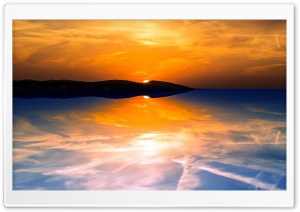 Orange Sky Reflected in a Calm Sea Ultra HD Wallpaper for 4K UHD Widescreen desktop, tablet & smartphone