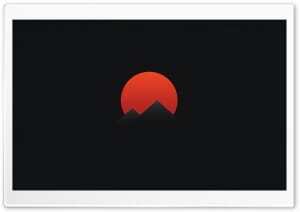 Orange Sun, Mountain Peaks Silhouette 4K UHD Wallpaper for Widescreen and UltraWide Desktop, UltraHD TV, Smartphone, Tablet