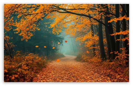 Orange Tree, Foliage, Autumn, Forest, Mist UltraHD Wallpaper for HD 16:9 ; UltraWide 21:9 ; Widescreen 16:10 5:3 ; Fullscreen 4:3 5:4 3:2 ; Tablet 1:1 ; Mobile 9:16 10:16 2:3 3:5 3:4 ;