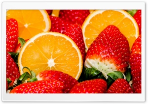 Oranges And Strawberries Ultra HD Wallpaper for 4K UHD Widescreen desktop, tablet & smartphone
