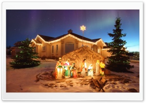 Outdoor Christmas Nativity Scene Ultra HD Wallpaper for 4K UHD Widescreen desktop, tablet & smartphone