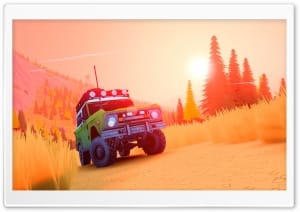 Over the Hill Video Game Sunset Trail Drive 4K UHD Wallpaper for Widescreen and UltraWide Desktop, UltraHD TV, Smartphone, Tablet