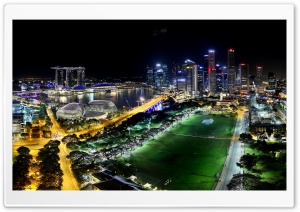 Overlooking Marina Bay at Night 4K UHD Wallpaper for Widescreen and UltraWide Desktop, UltraHD TV, Smartphone, Tablet