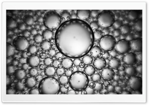 Oxygen Bubbles Macro Black and White Ultra HD Wallpaper for 4K UHD Widescreen desktop, tablet & smartphone