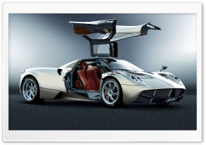 Pagani Huayra Silver Right Side View Ultra HD Wallpaper for 4K UHD Widescreen desktop, tablet & smartphone