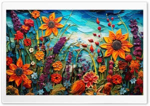 Painted Flowers Creative Art Ultra HD Wallpaper for 4K UHD Widescreen desktop, tablet & smartphone