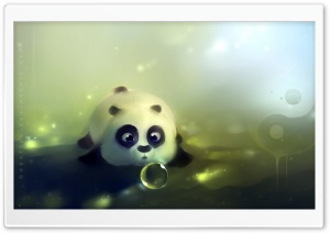 Panda Loves Bubbles Ultra HD Wallpaper for 4K UHD Widescreen desktop, tablet & smartphone