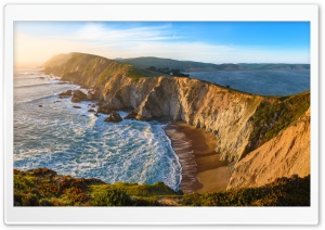 Panorama of Point Reyes headlands from Chimney Rock Trail, Point Reyes National Seashore, California Ultra HD Wallpaper for 4K UHD Widescreen desktop, tablet & smartphone