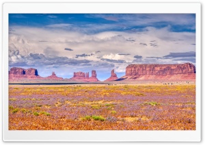 Panoramic Desert Landscape in Monument Valley, Arizona Utah 4K UHD Wallpaper for Widescreen and UltraWide Desktop, UltraHD TV, Smartphone, Tablet