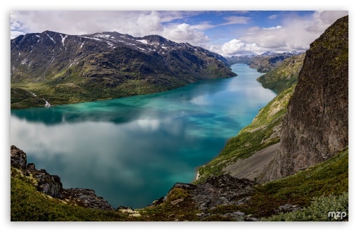 Panoramic, Scenic, Lake Gjende, Vaga, Norway, Europe, Amazing, Landscape, Mountains UltraHD Wallpaper for UHD 16:9 ; HD 16:9 ; UltraWide 21:9 24:10 ; Widescreen 16:10 5:3 ; Fullscreen 4:3 5:4 3:2 ; Tablet 1:1 ; Mobile 3:4 ; Dual 5:4 ;