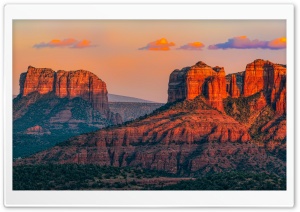 Panoramic Sunset Over Cathedral Rock, Sedona 4K UHD Wallpaper for Widescreen and UltraWide Desktop, UltraHD TV, Smartphone, Tablet