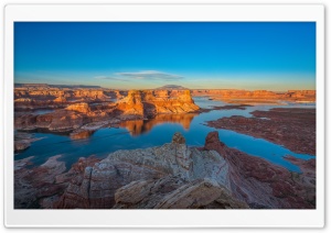 Panoramic View of Lake Powell at Wahweap, Arizona Utah 4K UHD Wallpaper for Widescreen and UltraWide Desktop, UltraHD TV, Smartphone, Tablet