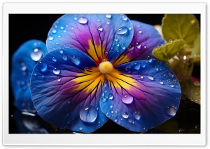 Pansy, Flower, Macro, Water Drops 4K UHD Wallpaper for Widescreen and UltraWide Desktop, UltraHD TV, Smartphone, Tablet