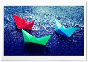 Paper Boats In Rain Ultra HD Wallpaper for 4K UHD Widescreen desktop, tablet & smartphone