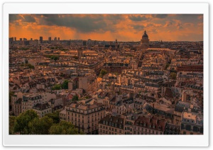 Paris Panorama Sunset Ultra HD Wallpaper for 4K UHD Widescreen desktop, tablet & smartphone