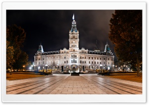 Parliament Building Quebec City Night Shot Ultra HD Wallpaper for 4K UHD Widescreen desktop, tablet & smartphone