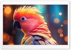 Parrot Portrait Digital Art Ultra HD Wallpaper for 4K UHD Widescreen Desktop, Lockscreen, Screensaver, TV, Tablet, Smartphone