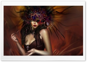 Peacock Mask Girl Ultra HD Wallpaper for 4K UHD Widescreen desktop, tablet & smartphone