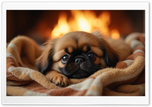 Pekingese Puppy 4K UHD Wallpaper for Widescreen and UltraWide Desktop, UltraHD TV, Smartphone, Tablet