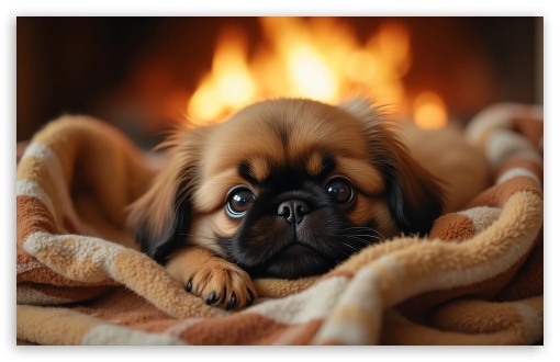 Pekingese Puppy UltraHD Wallpaper for Widescreen 16:10 ;