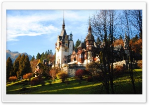 Peles Castle In Fall Ultra HD Wallpaper for 4K UHD Widescreen desktop, tablet & smartphone