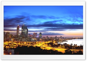 Perth At Night Ultra HD Wallpaper for 4K UHD Widescreen desktop, tablet & smartphone