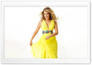 Petek Dincoz in a Yellow Dress 4K UHD Wallpaper for Widescreen and UltraWide Desktop, UltraHD TV, Smartphone, Tablet