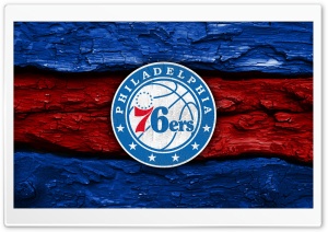 Philadelphia 76ers Wooden Logo 4K UHD Wallpaper for Widescreen and UltraWide Desktop, UltraHD TV, Smartphone, Tablet