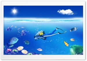 Photoshop Diver Submariner Ultra HD Wallpaper for 4K UHD Widescreen desktop, tablet & smartphone