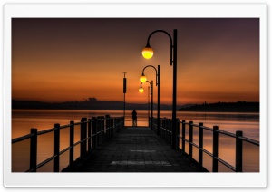 Pier Sunset Ultra HD Wallpaper for 4K UHD Widescreen desktop, tablet & smartphone