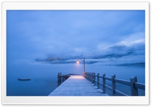 Pier, Winter Landscape Ultra HD Wallpaper for 4K UHD Widescreen desktop, tablet & smartphone